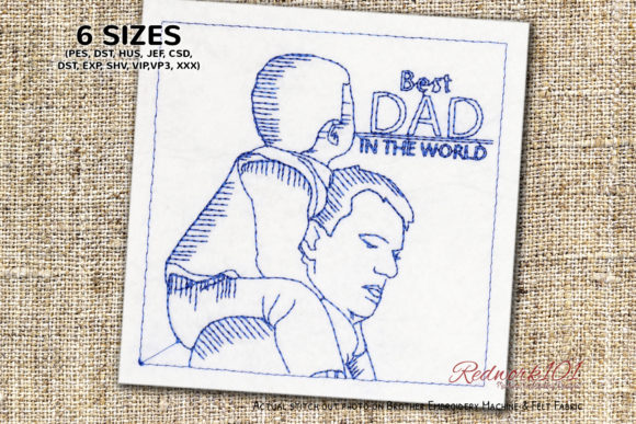 Best Dad in the World Redwork Design Review for Apparel Projects