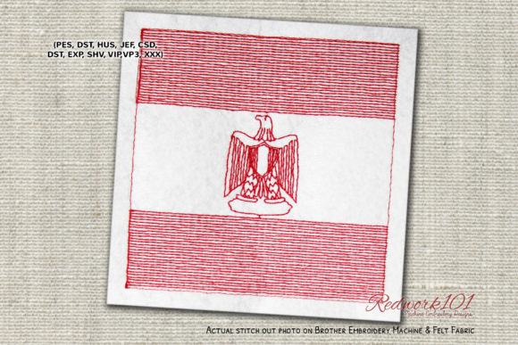 Egyptian Flag Bluework: A Bold Embroidery Design for Craft Fairs