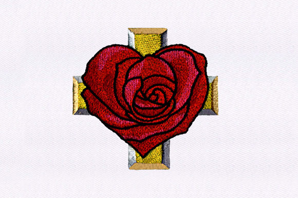 Heart Rose and a Cross Design Review: A Delicate Religious Embroidery File